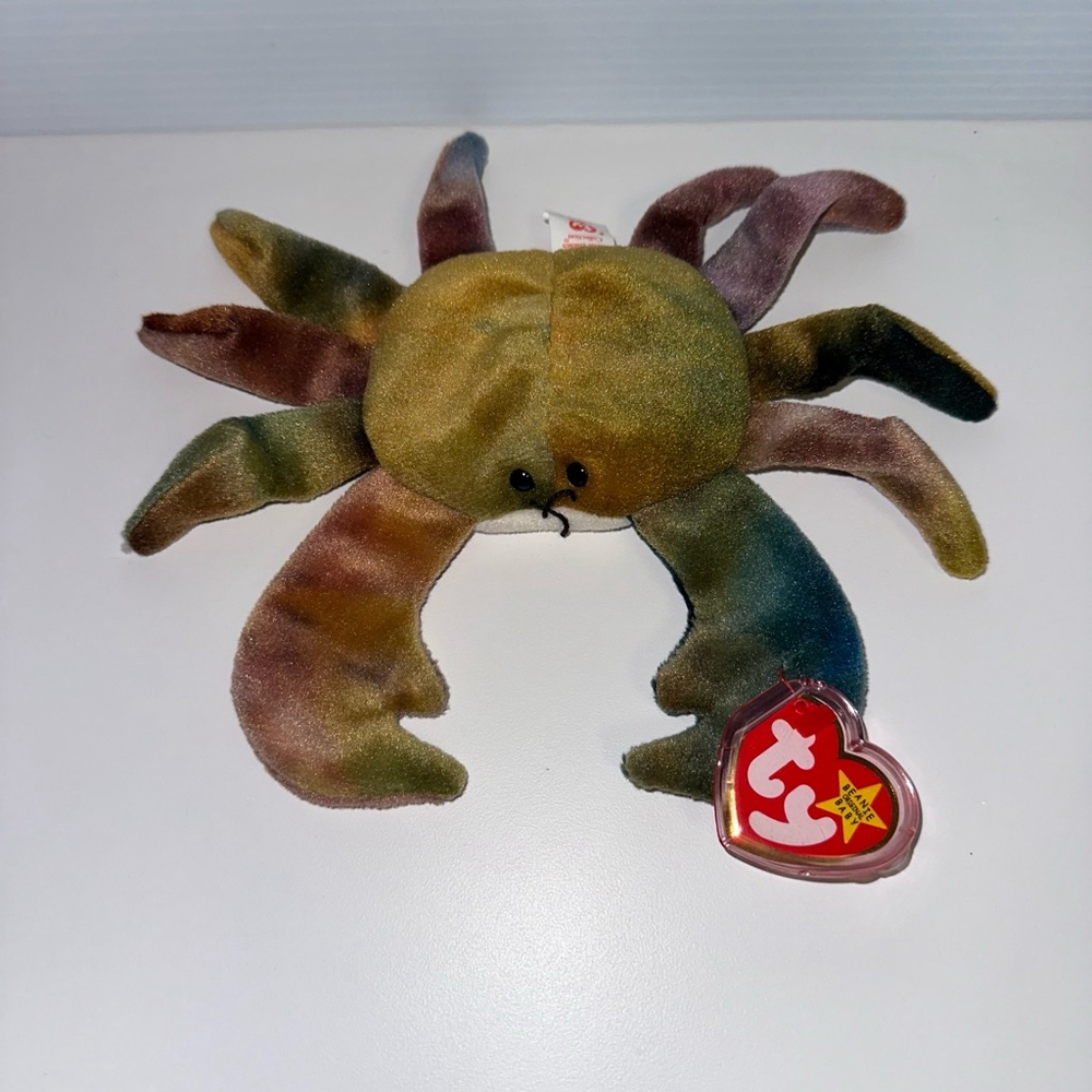 Ty Claude Beanie Baby Crab Plush Toy Green Purple Brown NWMT NEW 1996 Vintage